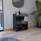 Tuhome St Andrews Bar Cart with Built-In 8-Bottle Rack. and Aluminum-Edged Top Surface-Black MLW9048 - alternate 6